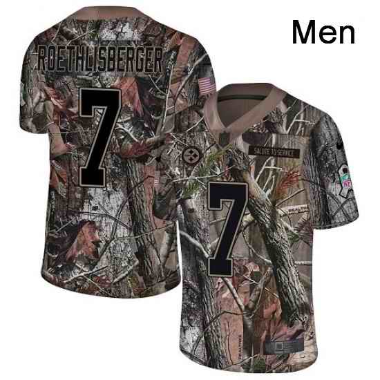 Mens Nike Pittsburgh Steelers 7 Ben Roethlisberger Camo Rush Realtree Limited NFL Jersey